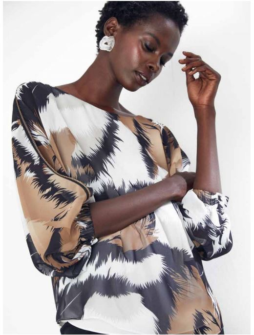Tiger prints blouse, animal prints blouse, animal print top woman, blouse woman, top friezeit frauen