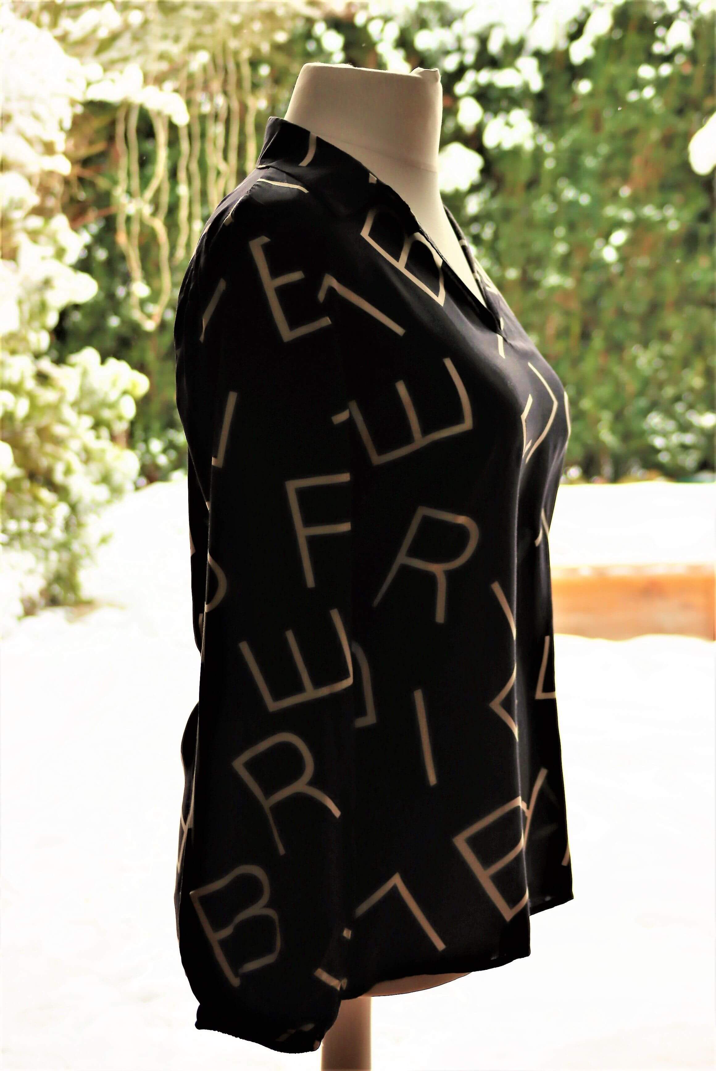 Alphabet Print Shirt, shirt, black shirt, alphabet muster shirt