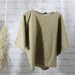 Blouse with Elbow Slits , Blouse,Blouse olive