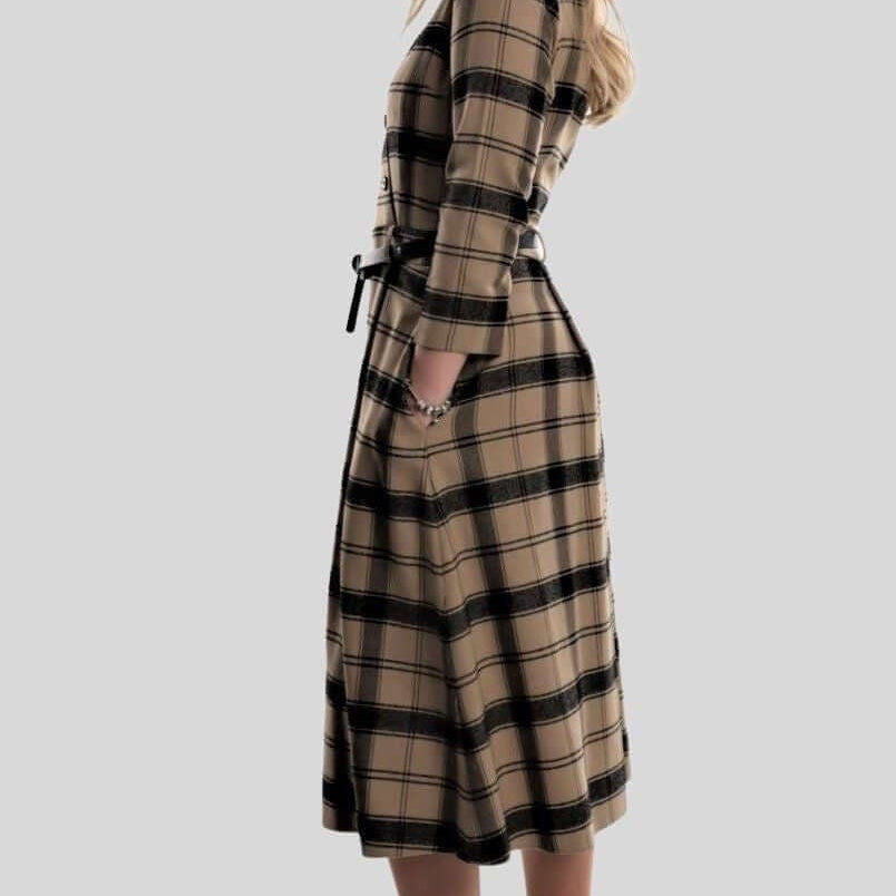 Check Dress with Leather Belt JASPER