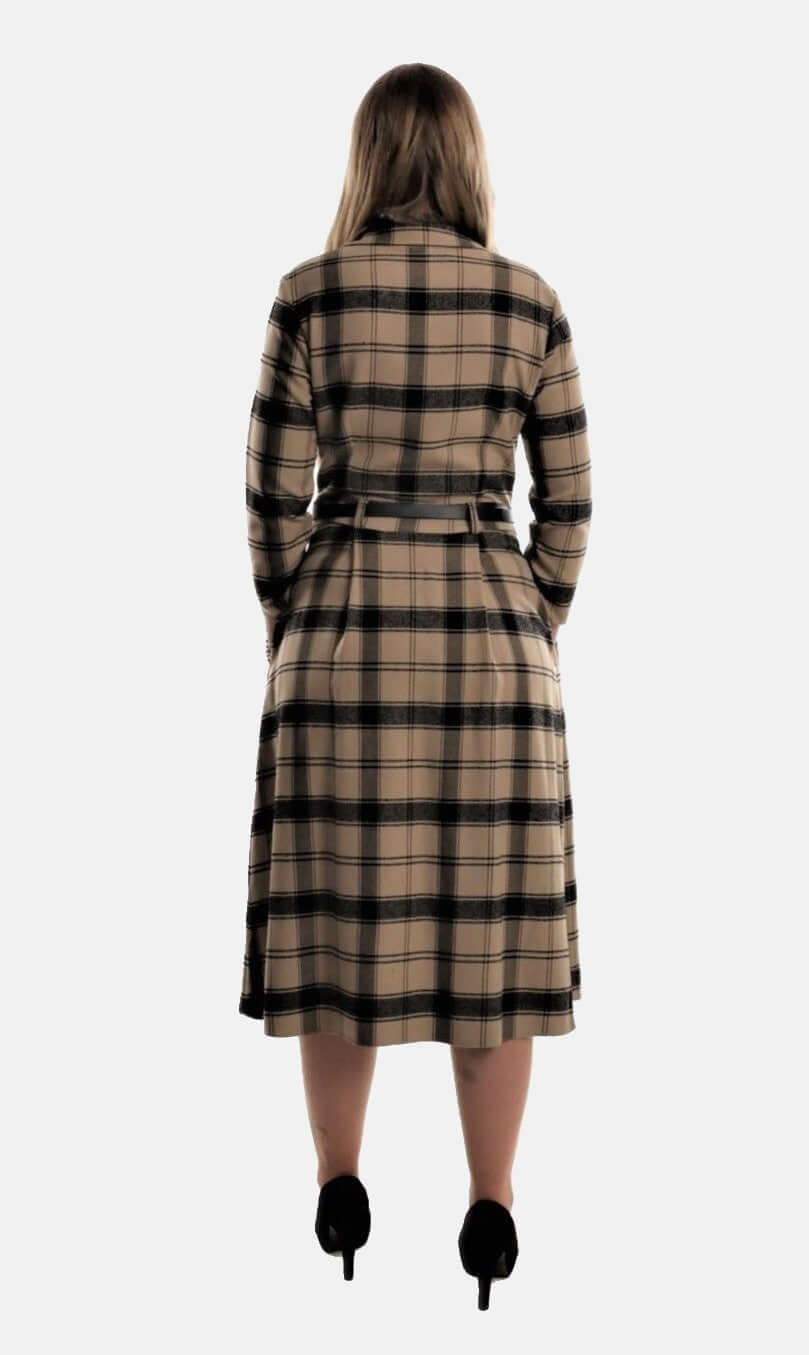 Check Dress with Leather Belt JASPER