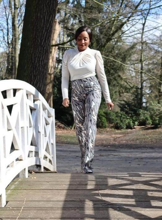Check-print Flare Trousers JASPER