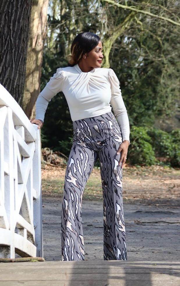 Check-print Flare Trousers JASPER
