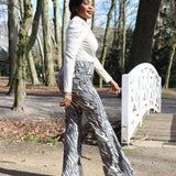 Check-print Flare Trousers JASPER