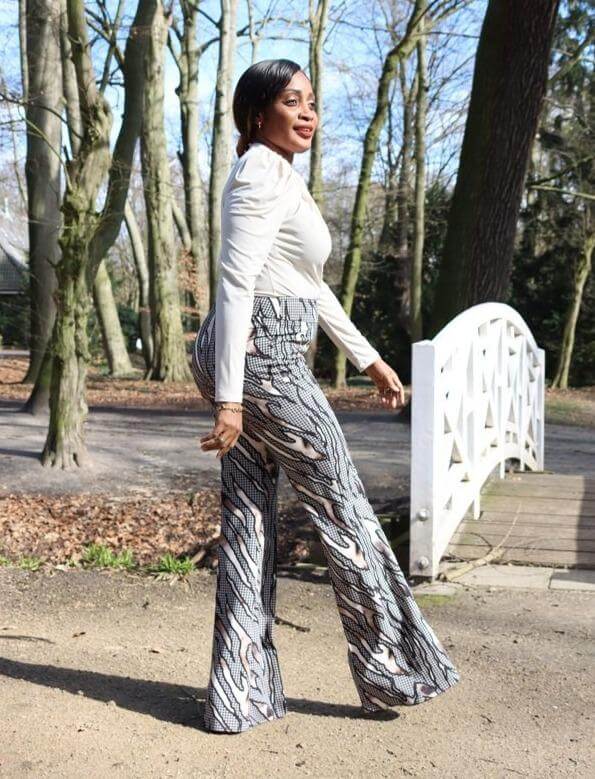 Check-print Flare Trousers JASPER