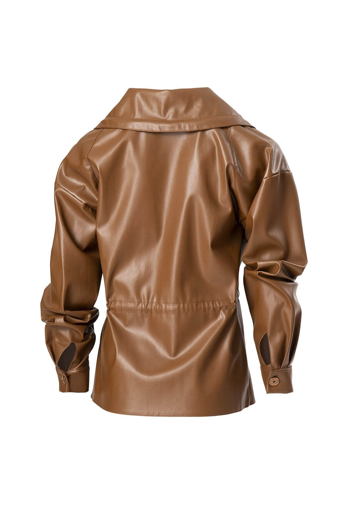 Faux Leather Drawstring Jacket JASPER