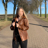 Faux Leather Drawstring Jacket JASPER