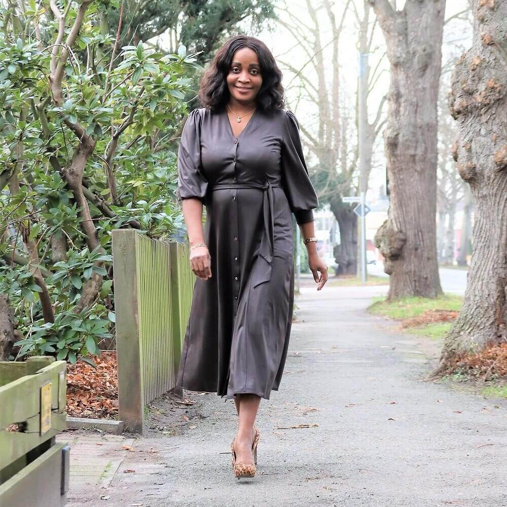 Faux Leather Maxi Dress JASPER