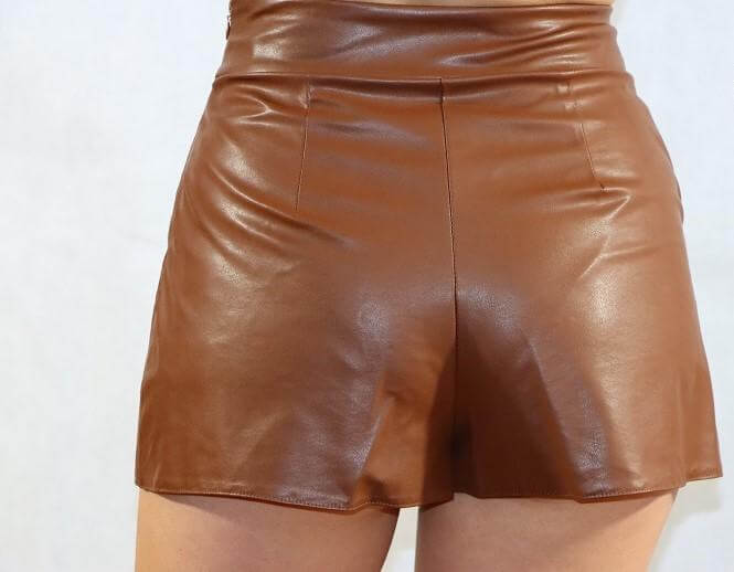 Faux Leather Shorts JASPER Mode braun