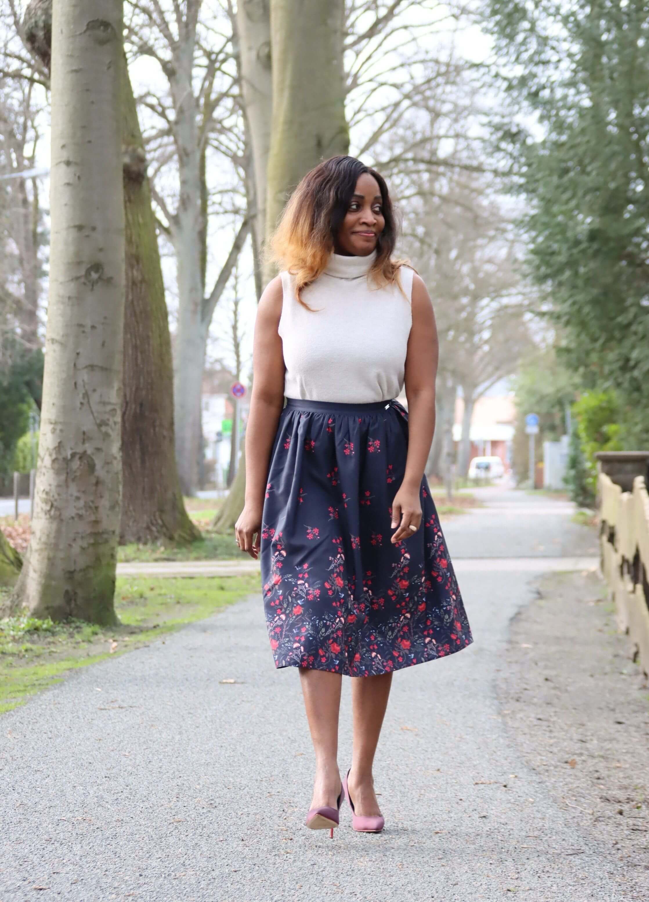 Floral Gathers Skirt Globaltex