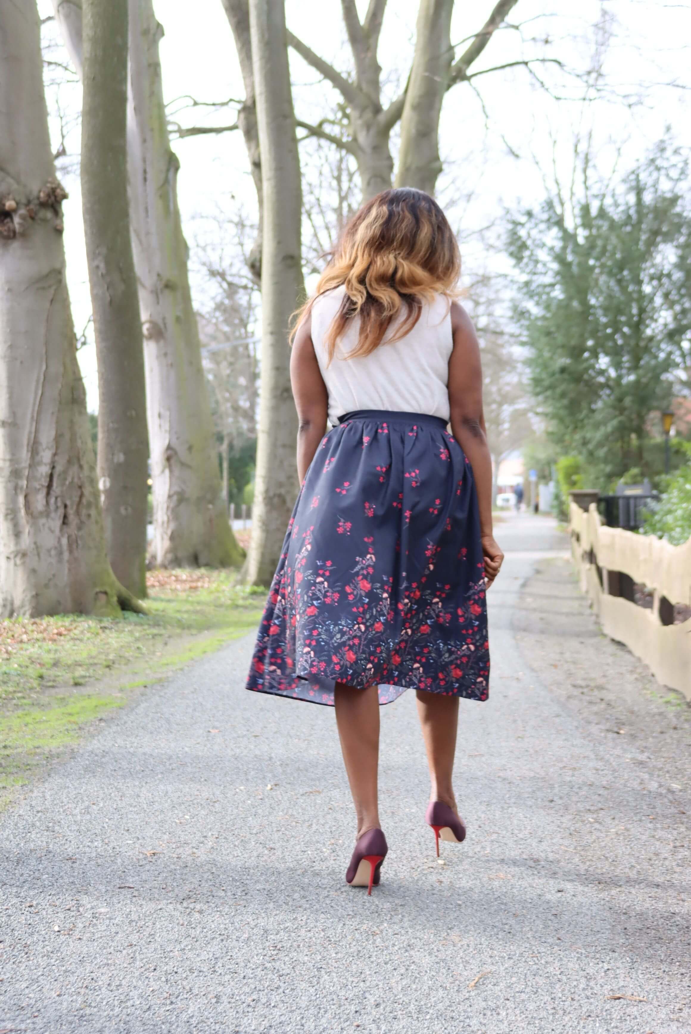 Floral Gathers Skirt Globaltex