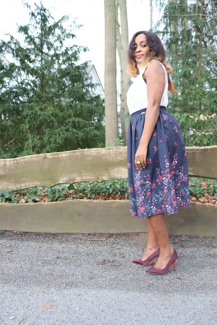 Floral Gathers Skirt Globaltex
