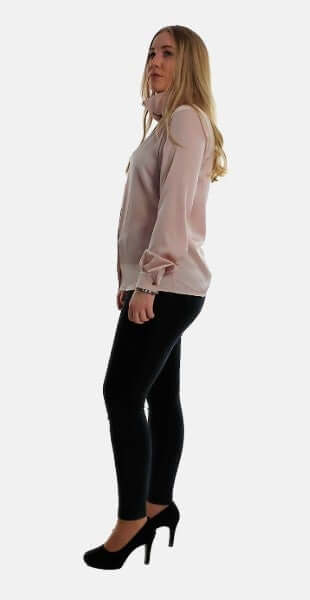Pink Shirt, High Neck Shirt, Silk Shirt, Shirt woman, Shirt for business meetings, Shirt für Büro