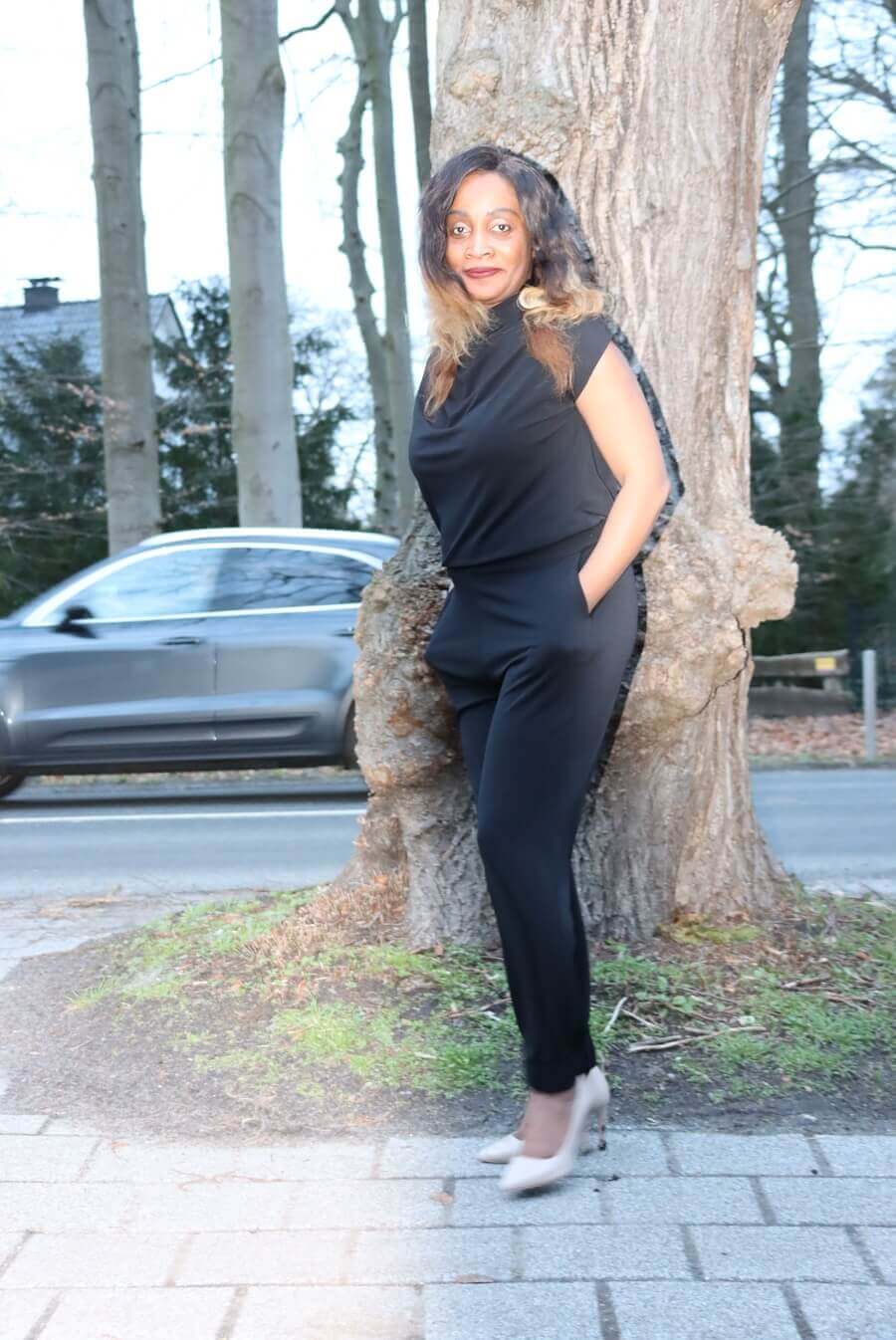 Jumpsuit with backslit,Jumpsuit with backslit,Jumpsuit, Jumpsuit black, Jumpsuit with elastic