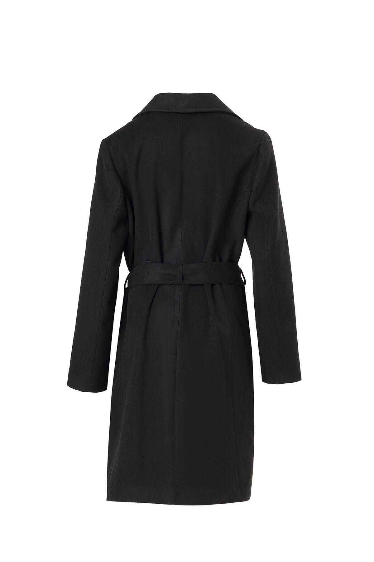Lapel Wool Coat , Coat, Wool Coat, Black Coat, Coat Woman, Wool Coat with Belt