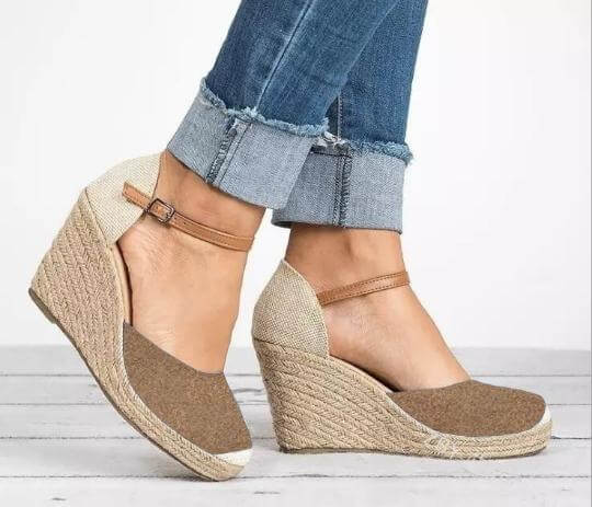 Leather Strap Wedges ,Leather Strap Wedges, Espadrilles, Wedges Shoes, Espadrille Woman