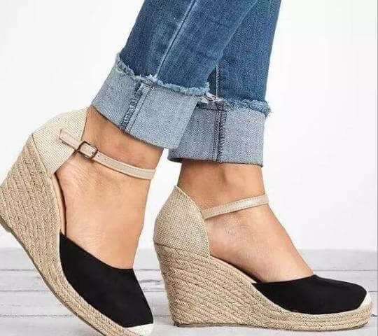 Leather Strap Wedges ,Leather Strap Wedges, Espadrilles, Wedges Shoes, Espadrille Woman