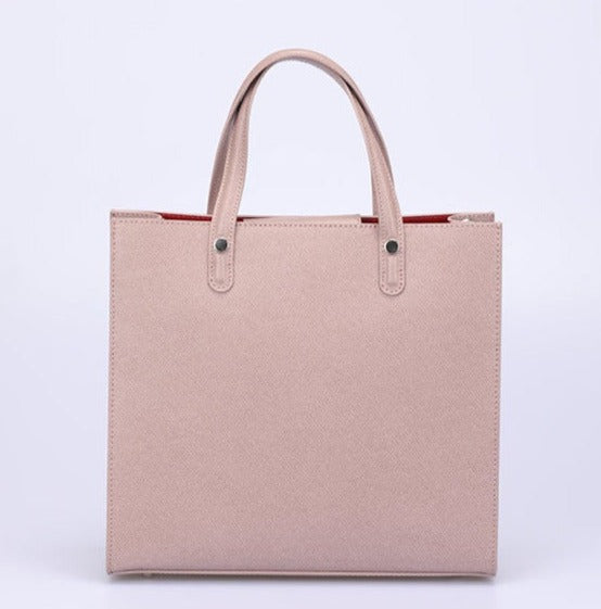 Leather Bag with Shoulders Straps Pink