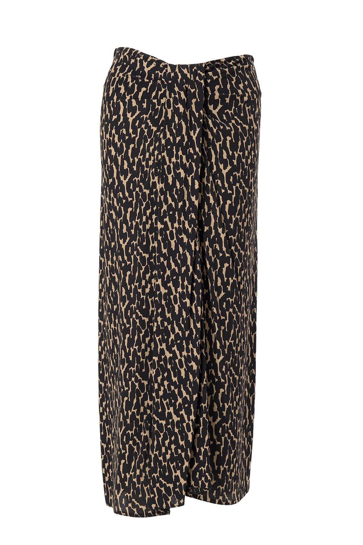 Leo Print Skirt, Leo Print Skirt, leo pattern skirt with slit, Skirt Woman, Skirt black