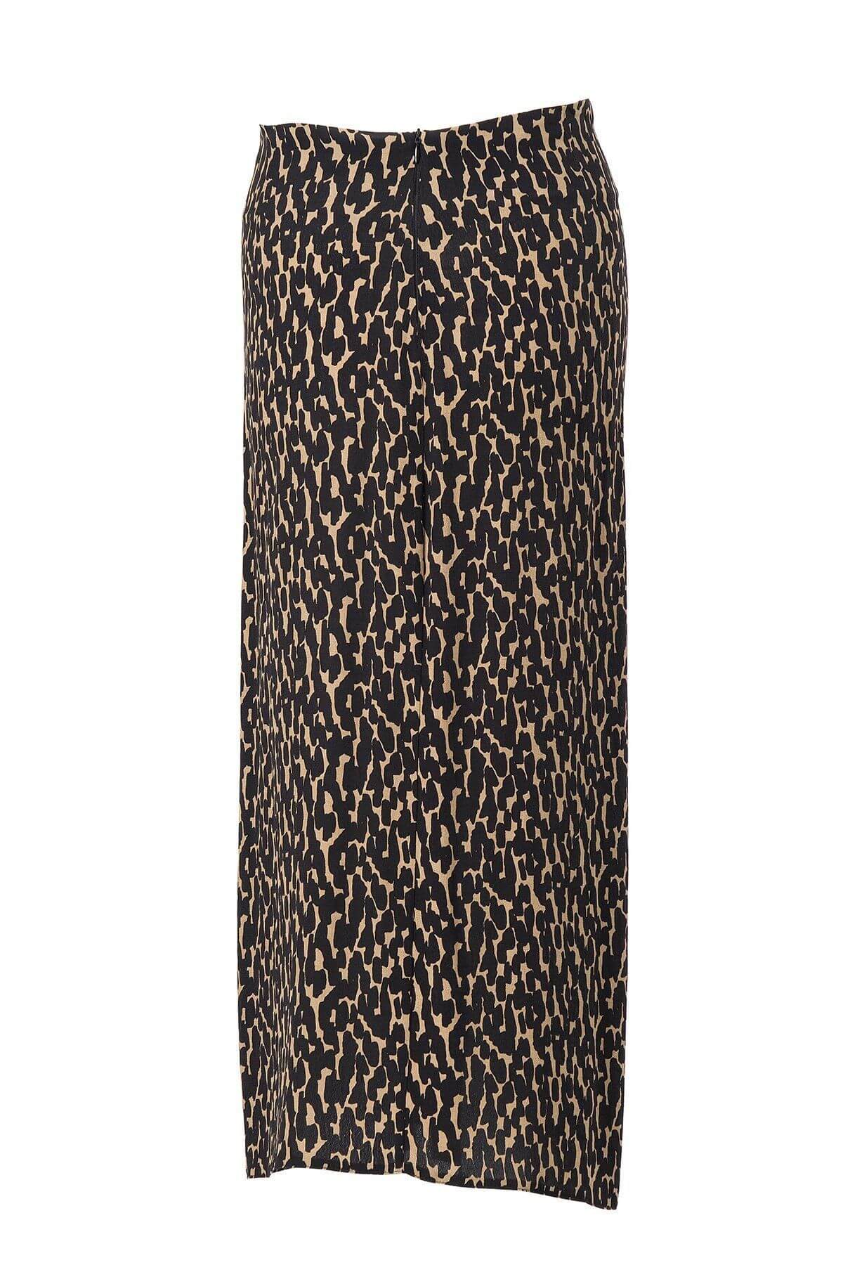 Leo Print Skirt , Leo Print Skirt, leo pattern skirt with slit, Skirt Woman, Skirt black