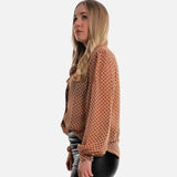 Polka Blouse with loops , Polka Blouse with loops, Blouse with dots, Blouse Woman with Bowtie