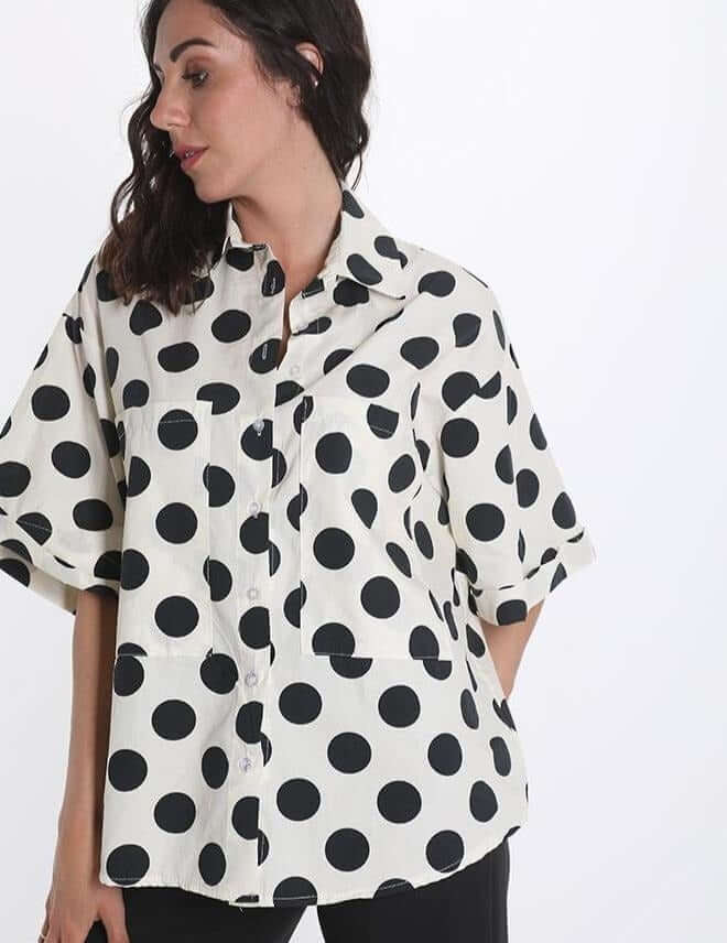 Polka Dots Cotton Shirt ,spots shirts, polka dot shirt