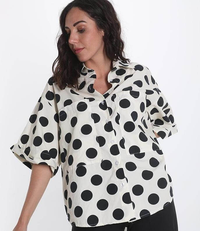 Polka Dots Cotton Shirt ,spots shirts, polka dot shirt