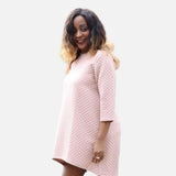 Mini dress, pink dress, dress, Quilted Asymmetric Dress