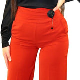 Straight Flowing Trousers JASPER, straight flowing trousers darkred, trousers women , wide leg trousers