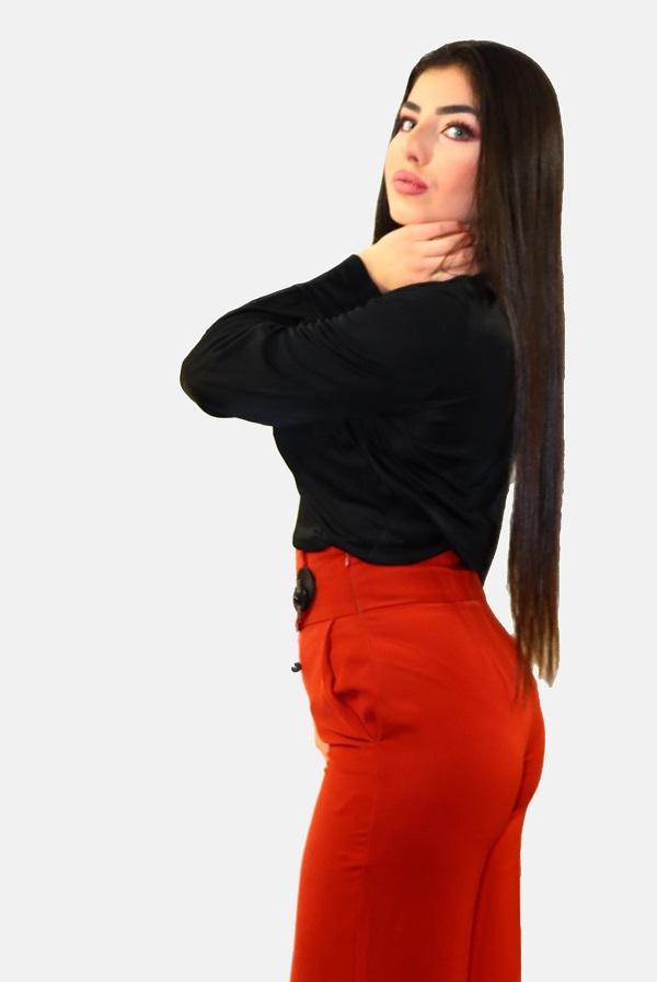 Straight Flowing Trousers JASPER Mode, straight flowing trousers darkred, trousers women , wide leg trousers