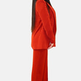 Straight Flowing Trousers JASPER Mode, straight flowing trousers darkred, trousers women , wide leg trousers