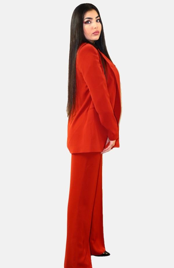 Straight Flowing Trousers JASPER Mode, straight flowing trousers darkred, trousers women , wide leg trousers