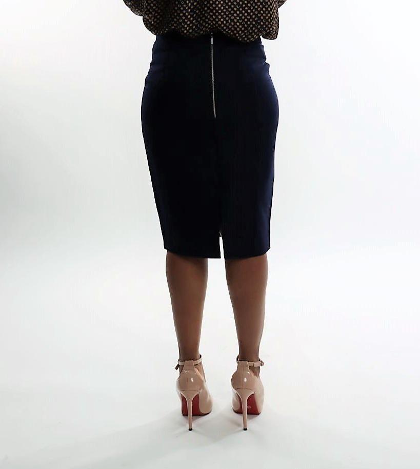 Straight Skirt with Zip JASPER, Navy Skirt