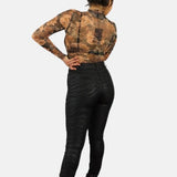 Zebra Print Leather Pants JASPER