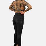 Zebra Print Leather Pants JASPER