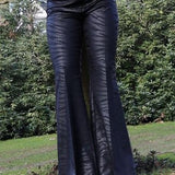 Zebra flare leather Pants JASPER