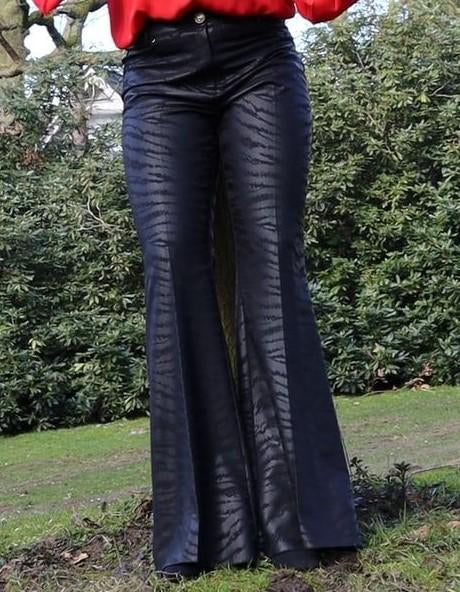 Zebra flare leather Pants JASPER
