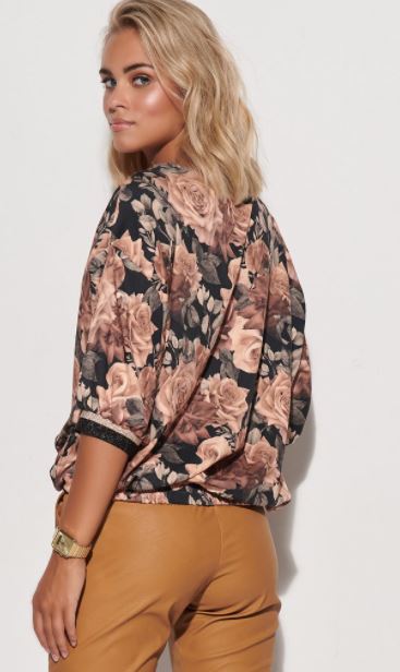 Rose Prints Blouse , blouse, top rose pattern