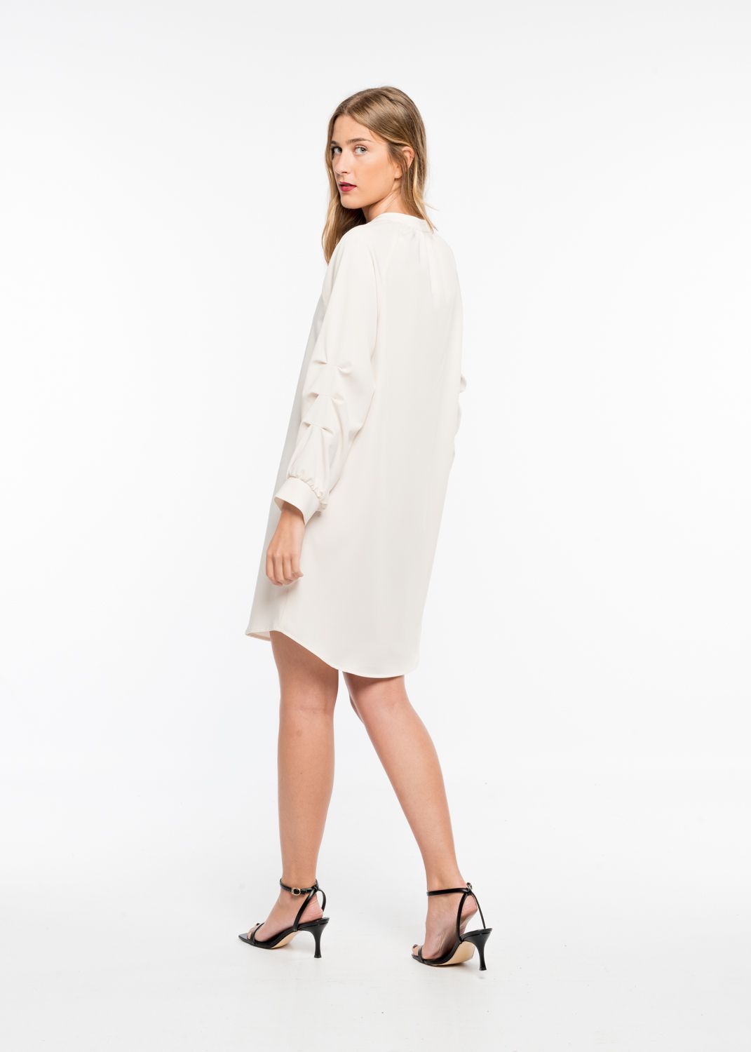 Shirt Dress, A-line Shirt Dress Beige and Khaki by JASPER Mode