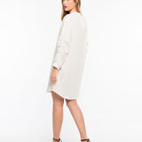 Shirt Dress, A-line Shirt Dress Beige and Khaki by JASPER Mode