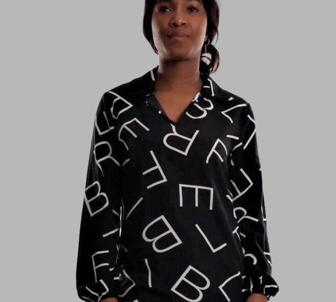 Alphabet Print Shirt, shirt, black shirt, alphabet muster shirt