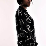 Alphabet Print Shirt, shirt, black shirt, alphabet muster shirt