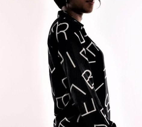 Alphabet Print Shirt, shirt, black shirt, alphabet muster shirt