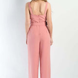 Beige Jumpsuit with Linu Belt, Jumpsuit beige, Jumpsuit wide leg woman, Jumpsuit straps beige