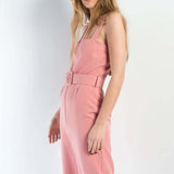 Beige Jumpsuit with Linu Belt, Jumpsuit beige, Jumpsuit wide leg woman, Jumpsuit straps beige