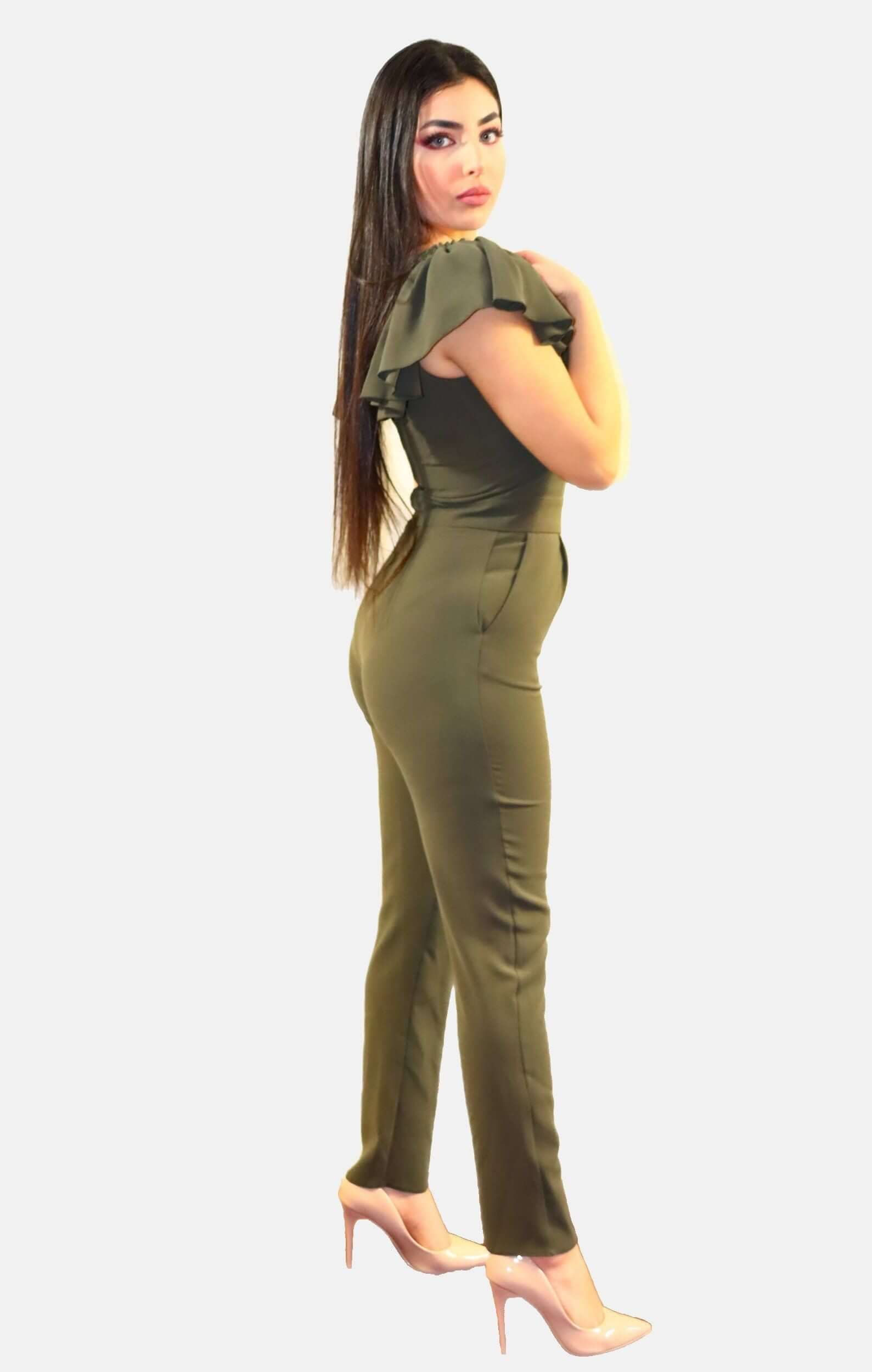 Bell Sleeves Jumpsuit, jumpsuits, jumpsuit olive, jumpsuit women