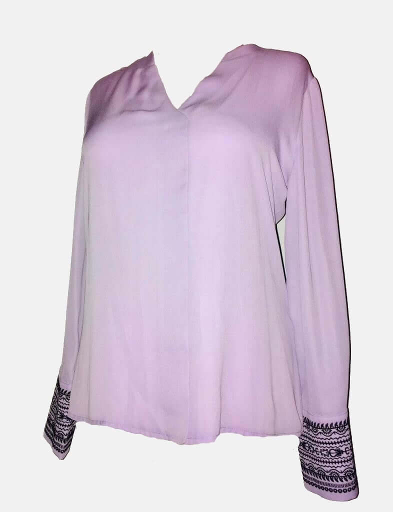 Lilac Blouse with Embroidery , bluse damen, bluse lilac