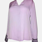 Lilac Blouse with Embroidery , bluse damen, bluse lilac