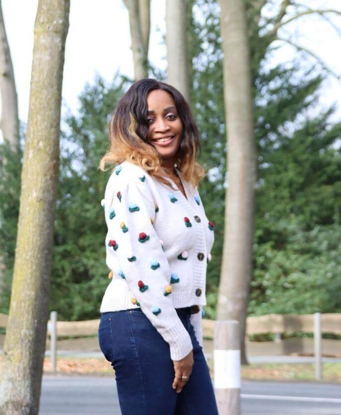 Cardigan with floral patches JASPER