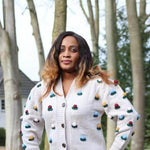 Cardigan with floral patches JASPER